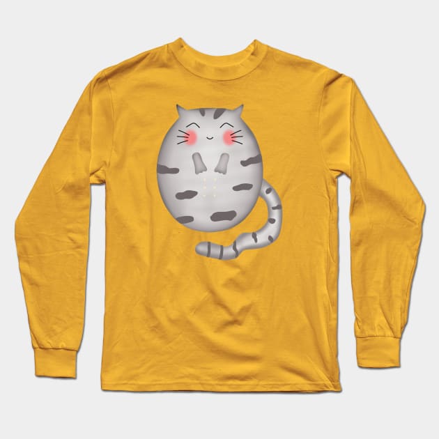 Fat funny cat Long Sleeve T-Shirt by Onanong art design shop.